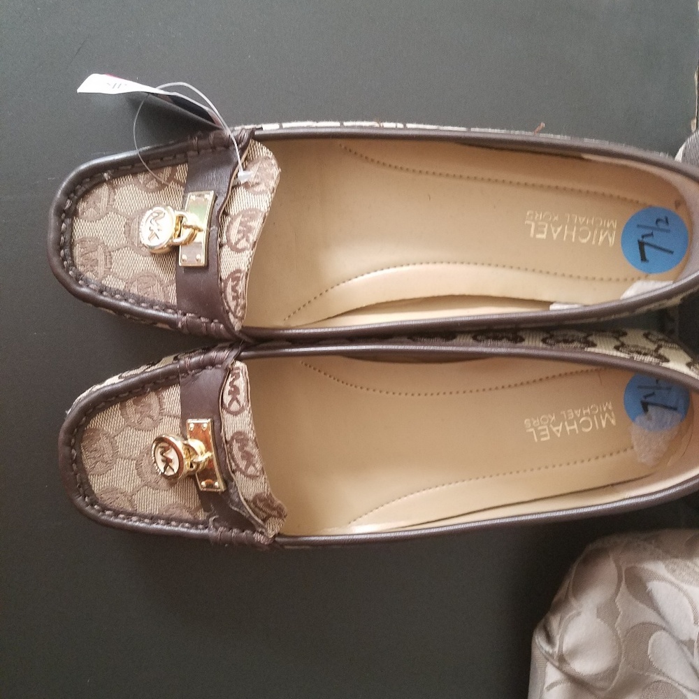 Brown and tan loafers